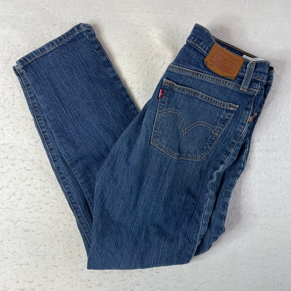 Levi's 501 Original Fit Jeans Womens 28‎ Blue Button Fly Straight Leg Denim